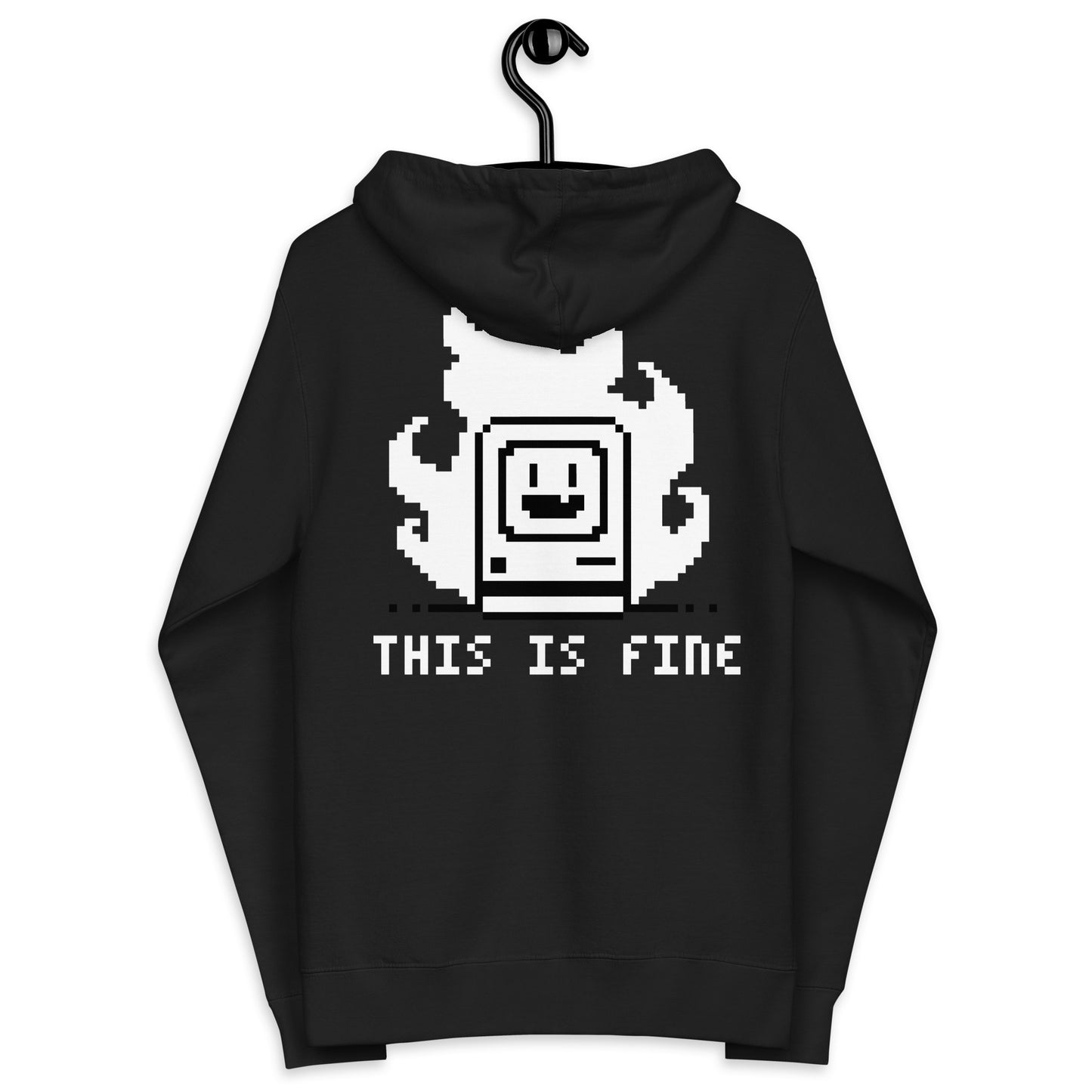 THIS IS FINE_zip up hoodie